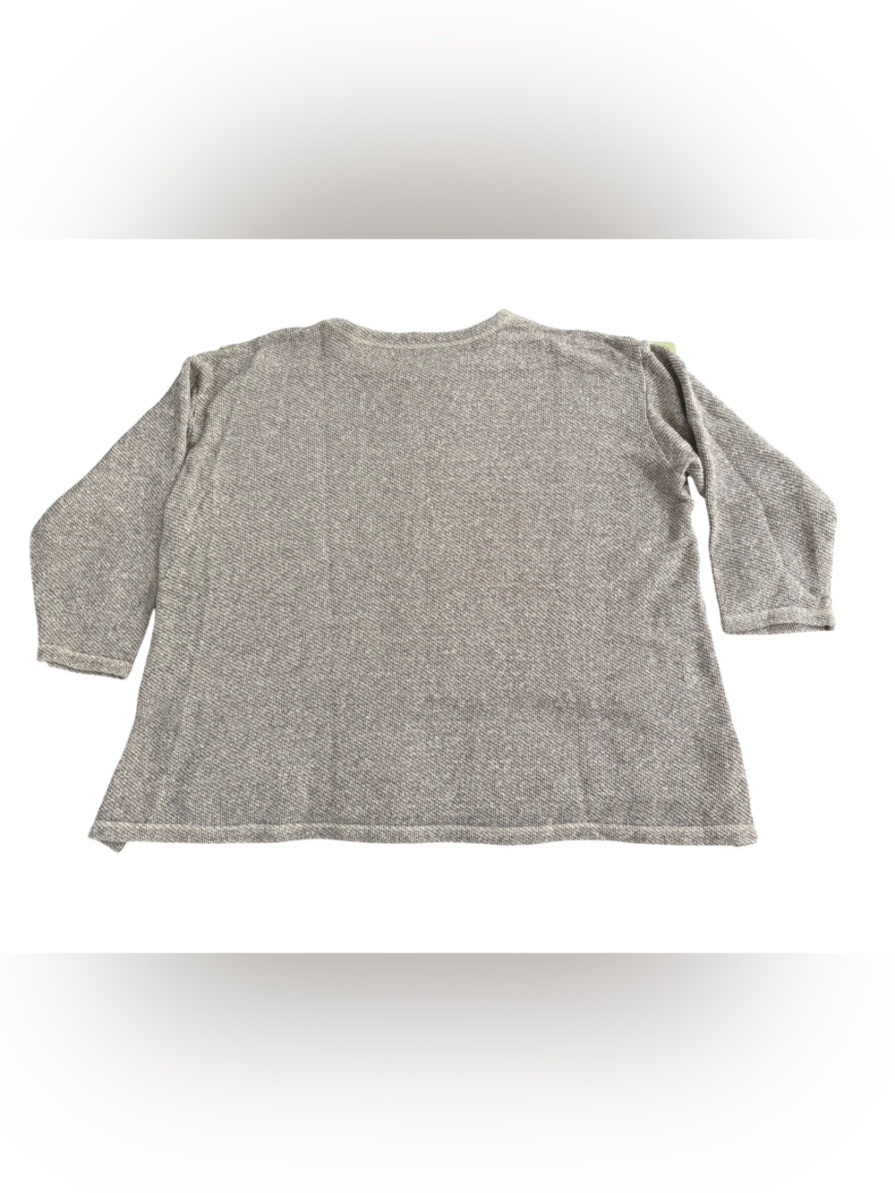 Eileen Fisher 2X Gray White Organic Cotton Boxy Knit Sweater Top - Picture 2 of 4